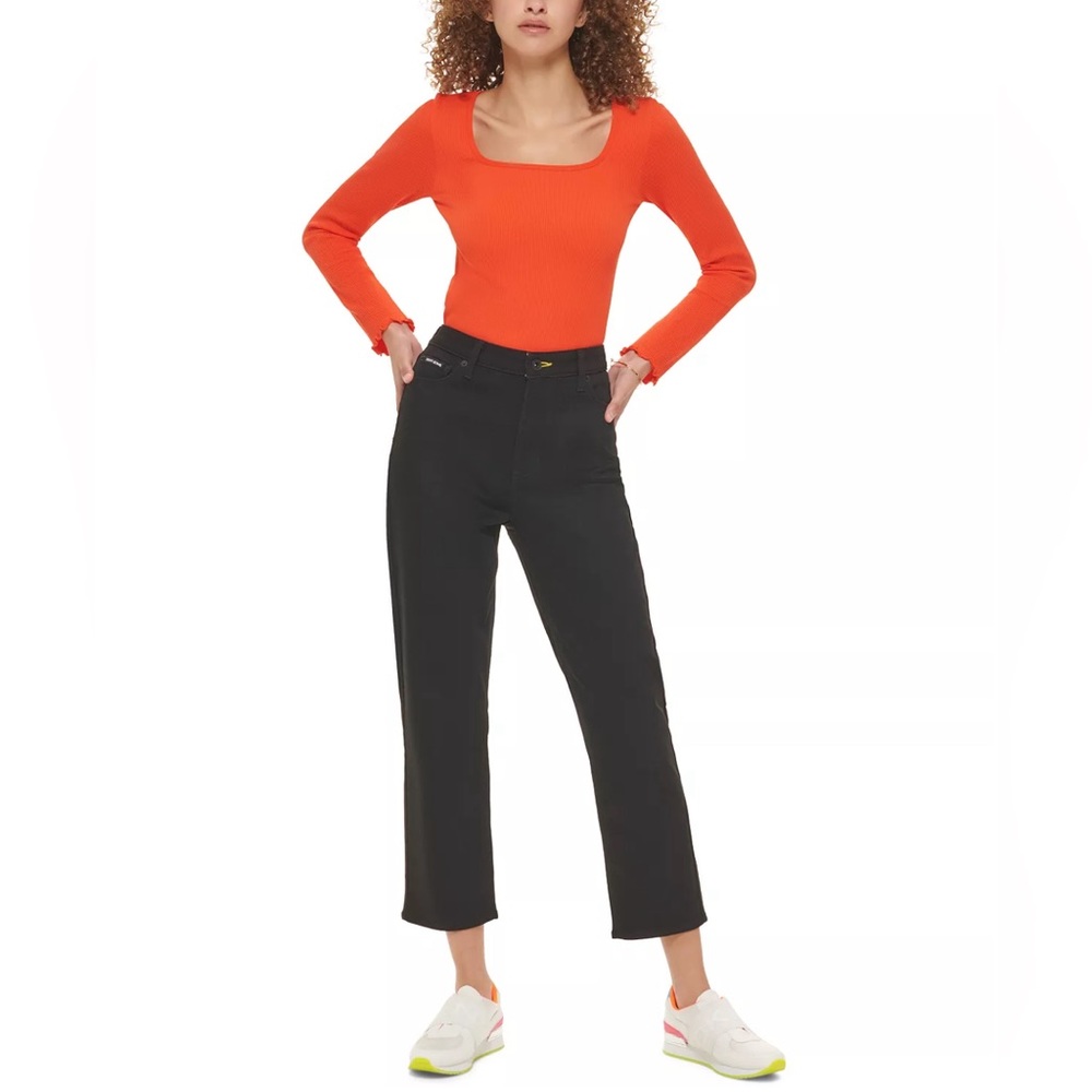 DKNY JEANS Waverly Straight-Leg Jeans, Rinse Black Size 28/6 New w/Tag